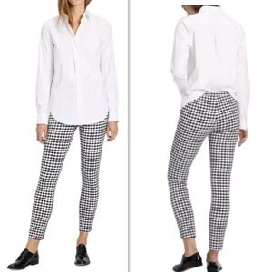 Theory Classic Skinny Pant in Gingham Stretch Viscose Size 4